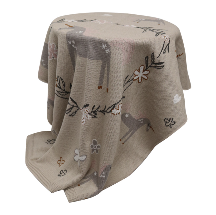 Cotton Unicorn Throw
